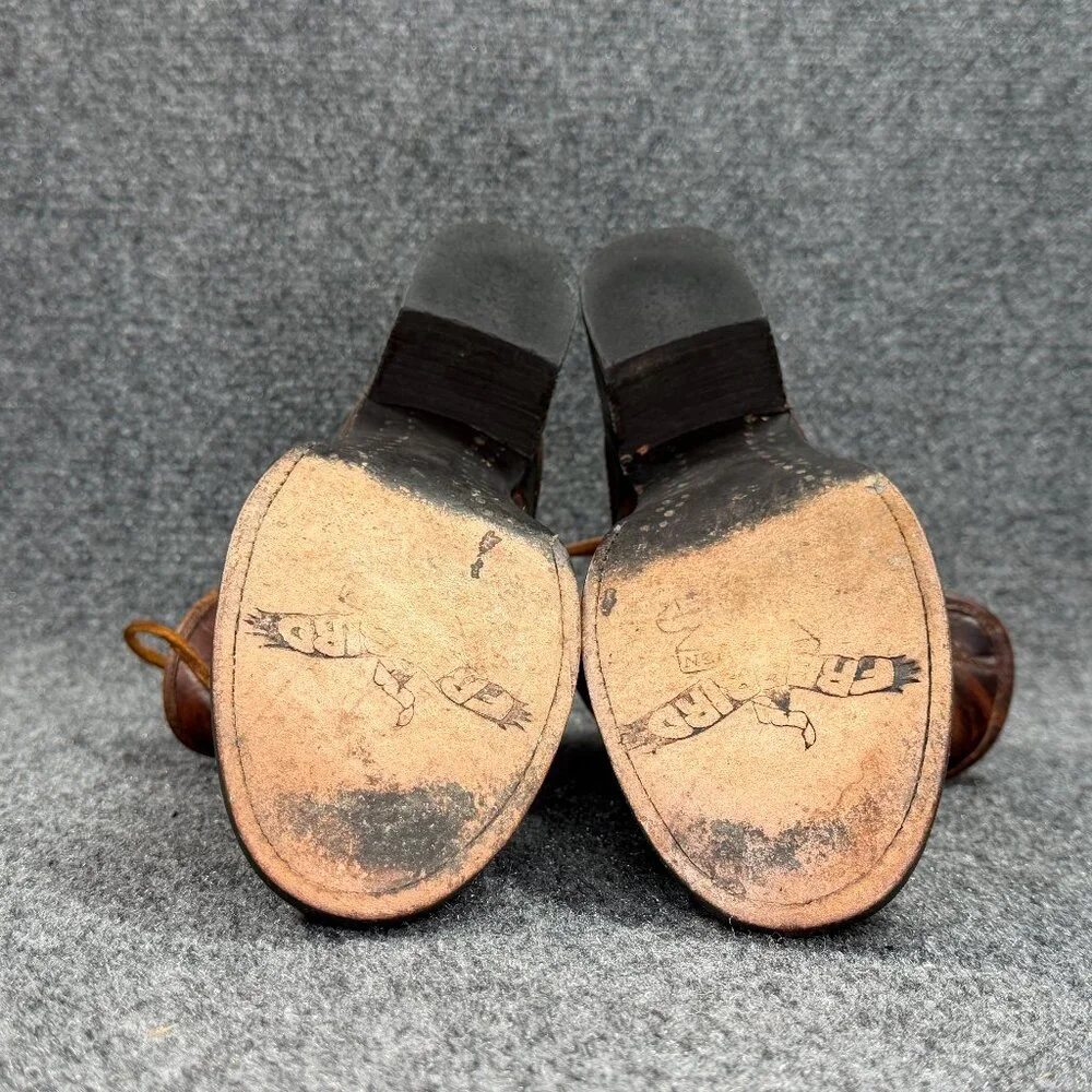 Freebird By Steven Casey‎ Boots Women's Size 9 Brown Leather Lace Ankle Booties